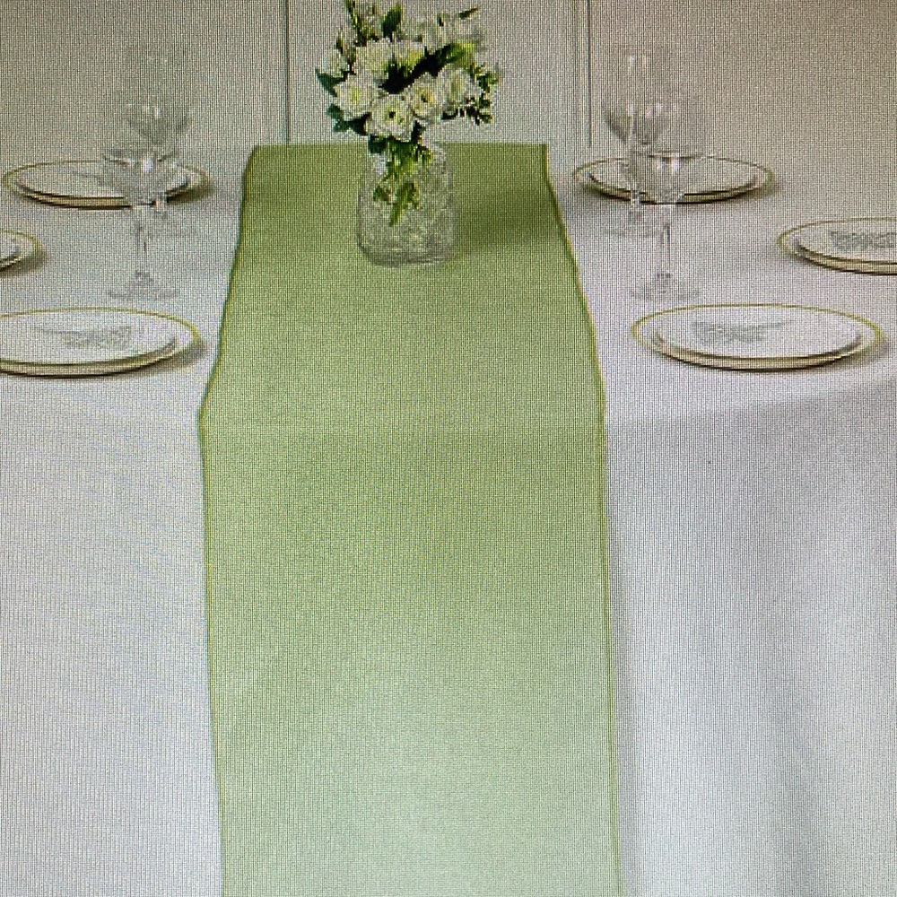Sage Table runner 14x108 table linen weddings anniversary‎ party everyday Set 2